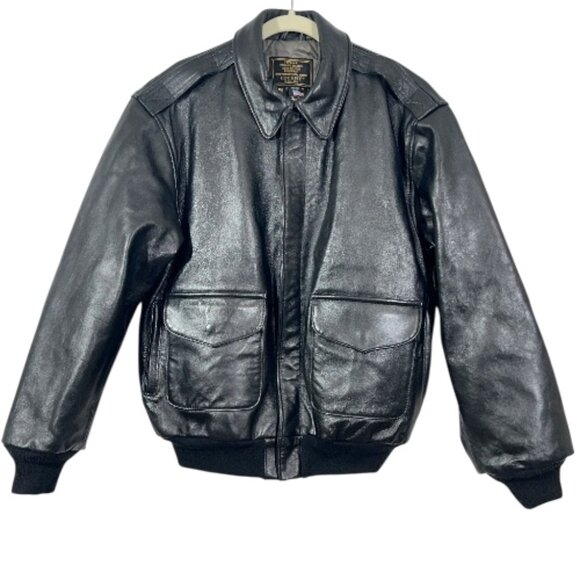 Cockpit NYC A-2 Airforce US Army Leather Bomber Jacket Medium Pre-Loved - Picture 1 of 8